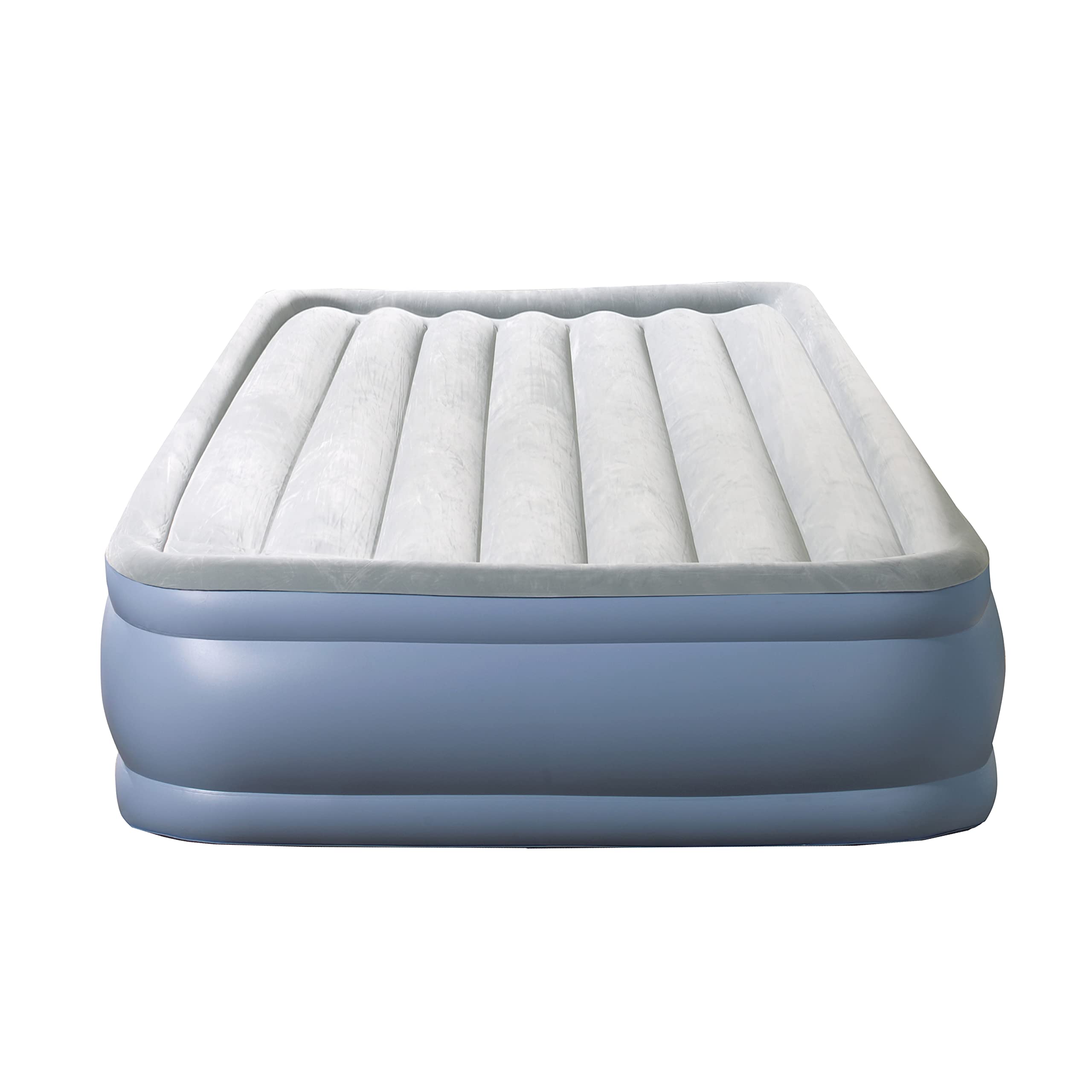 Beautyrest Hi-Loft Inflatable Mattress: Raised-Profile Air Bed with External Pump, Full Blue
