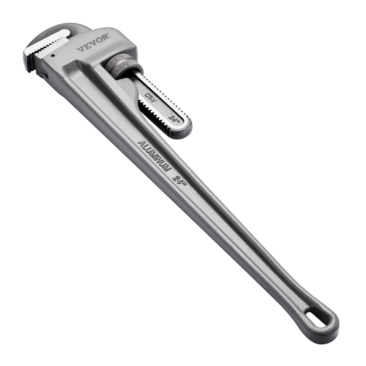 VEVOR Pipe Wrench, 24'' Aluminum Straight Pipe Wrench, Adjustable Plumbing Wrench, with High Strength Jaw and Ergonomic Handle, 