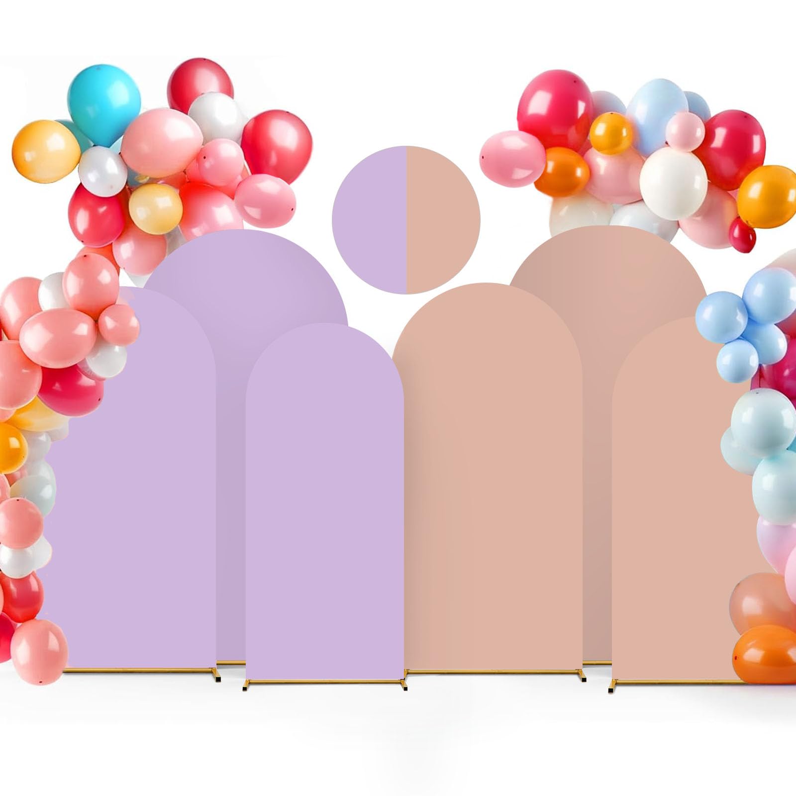 Arch Cover Set Of 3 Double Sided Wedding Arch Cover (4Ft+5Ft+6Ft),Spandex Fitted Arch Cover For Wedding Birthday Party Decoratio