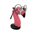 TANG SONG Creative Wood Hand Carved Eyeglass Holder Handmade Nose Flamingo Stand for Office Desk Home Decor Gifts