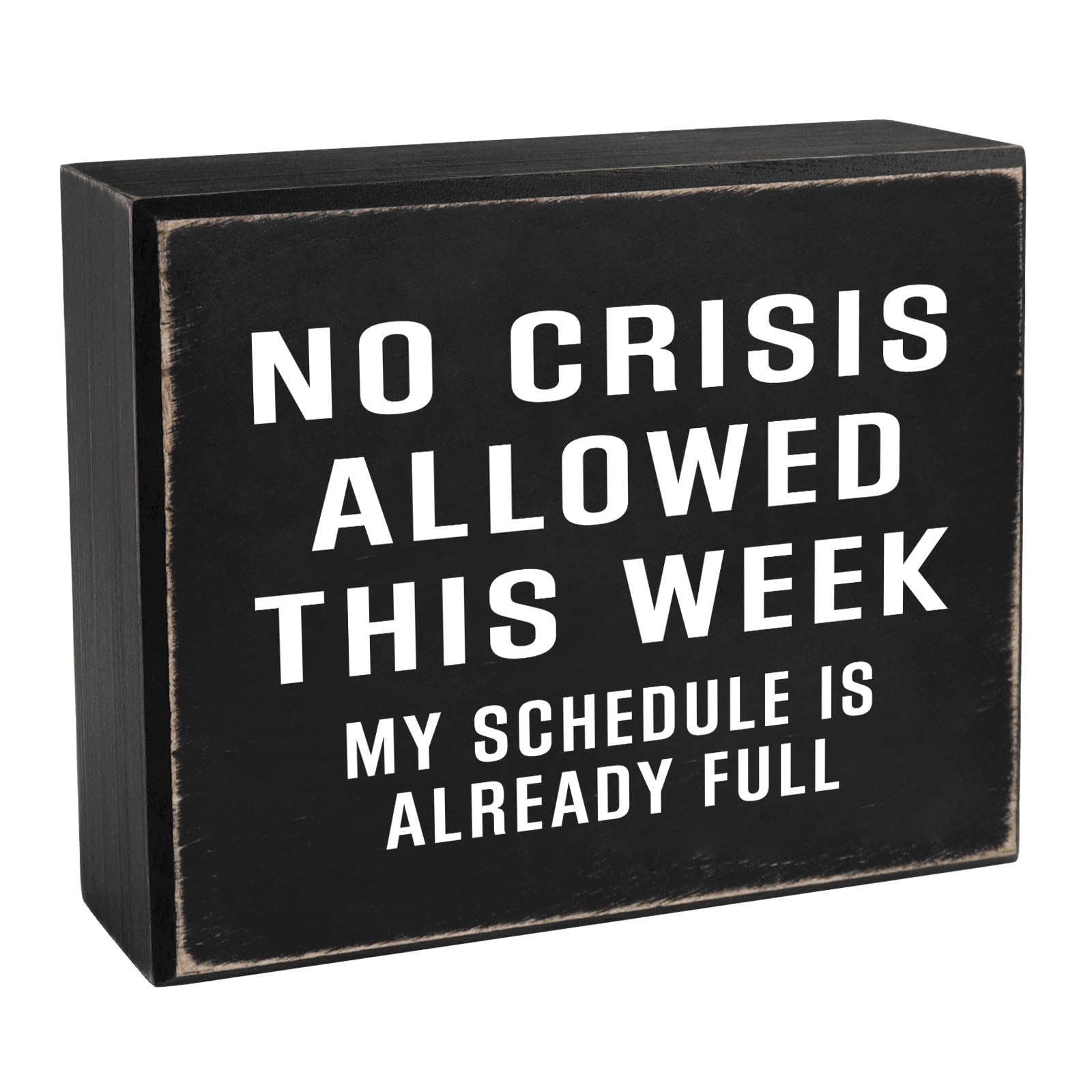 Pigort Funny Office Decor Sign for Cubicle Decor or Desk NO CRISIS ALLOWED Decorations for Office - Cute Desk Accessories-5x6   