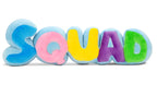Iscream Plush Squad Rainbow Letters Shaped 19' X 6' Soft Fleece Accent Pillow