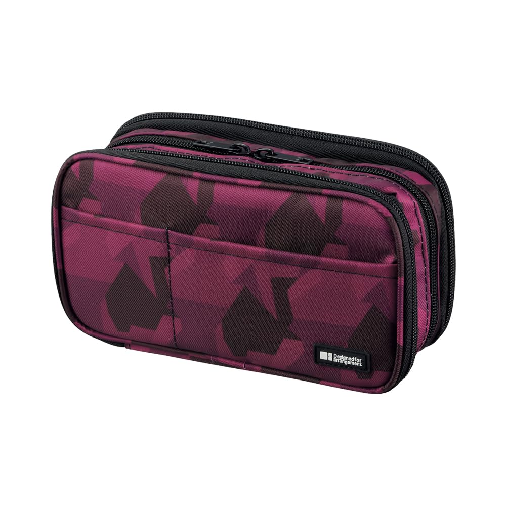 Lihit Lab Large Capacity Triple Zipper Pencil Case For School Office College, Big Capacity 8 Compartments Pencil Bag Holder Adul