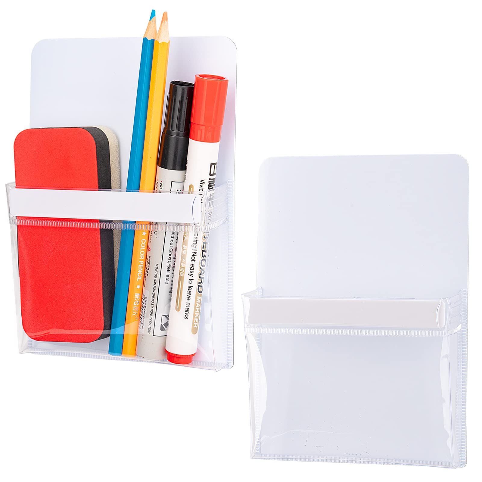 Chunniao Magnetic Pencil Holders,Whiteboard Accessory Strong Magnets,Storage Pen Pocket For Your Fridge, School Locker, Office C