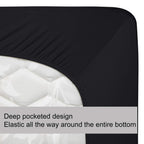 Queen Size Fitted Sheet Only - 4-Way Stretch Jersey Knit, Cozy T-Shirt Soft, Wrinkle Free, Snug Fit & Stay In Place, No More Sli