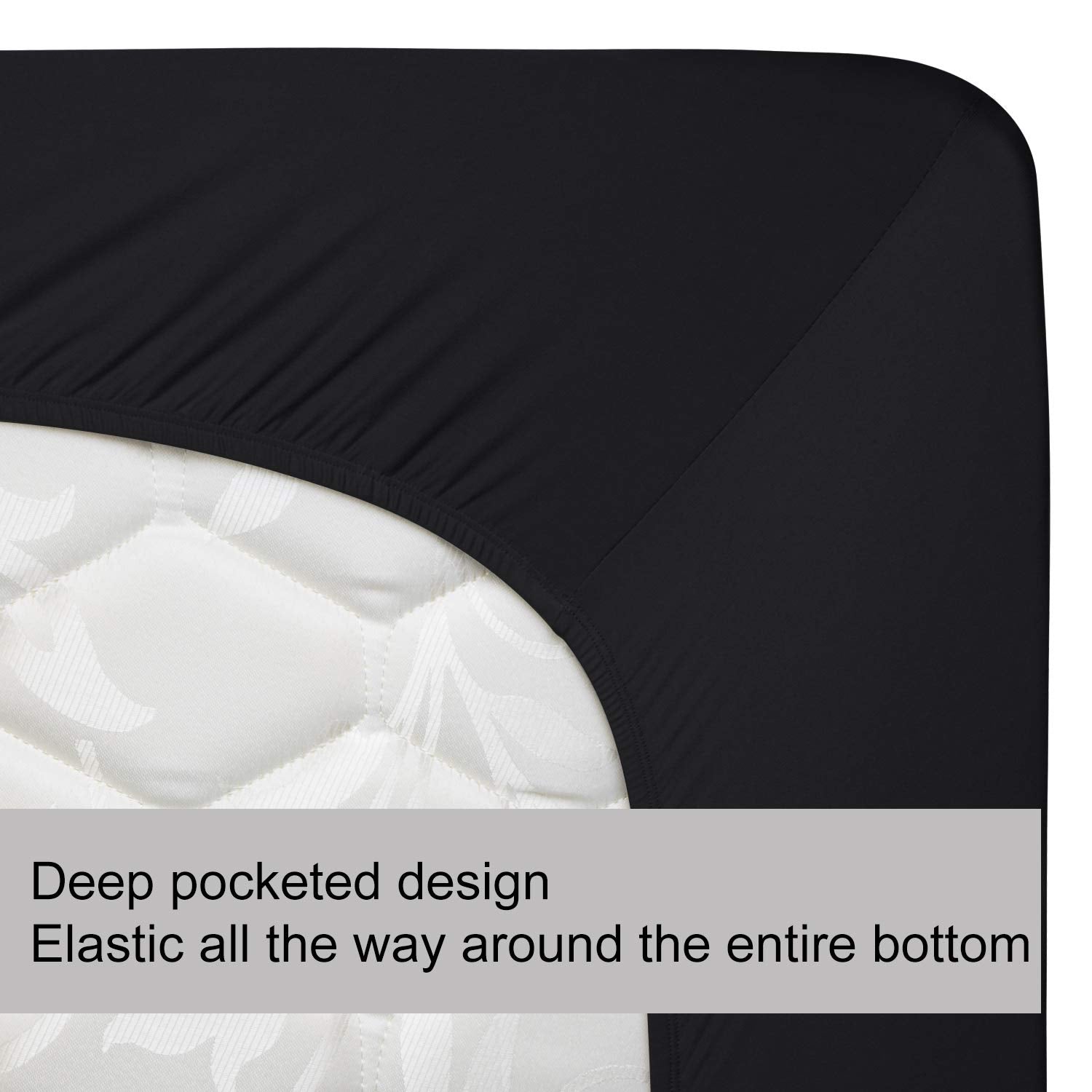 Queen Size Fitted Sheet Only - 4-Way Stretch Jersey Knit, Cozy T-Shirt Soft, Wrinkle Free, Snug Fit & Stay In Place, No More Sli