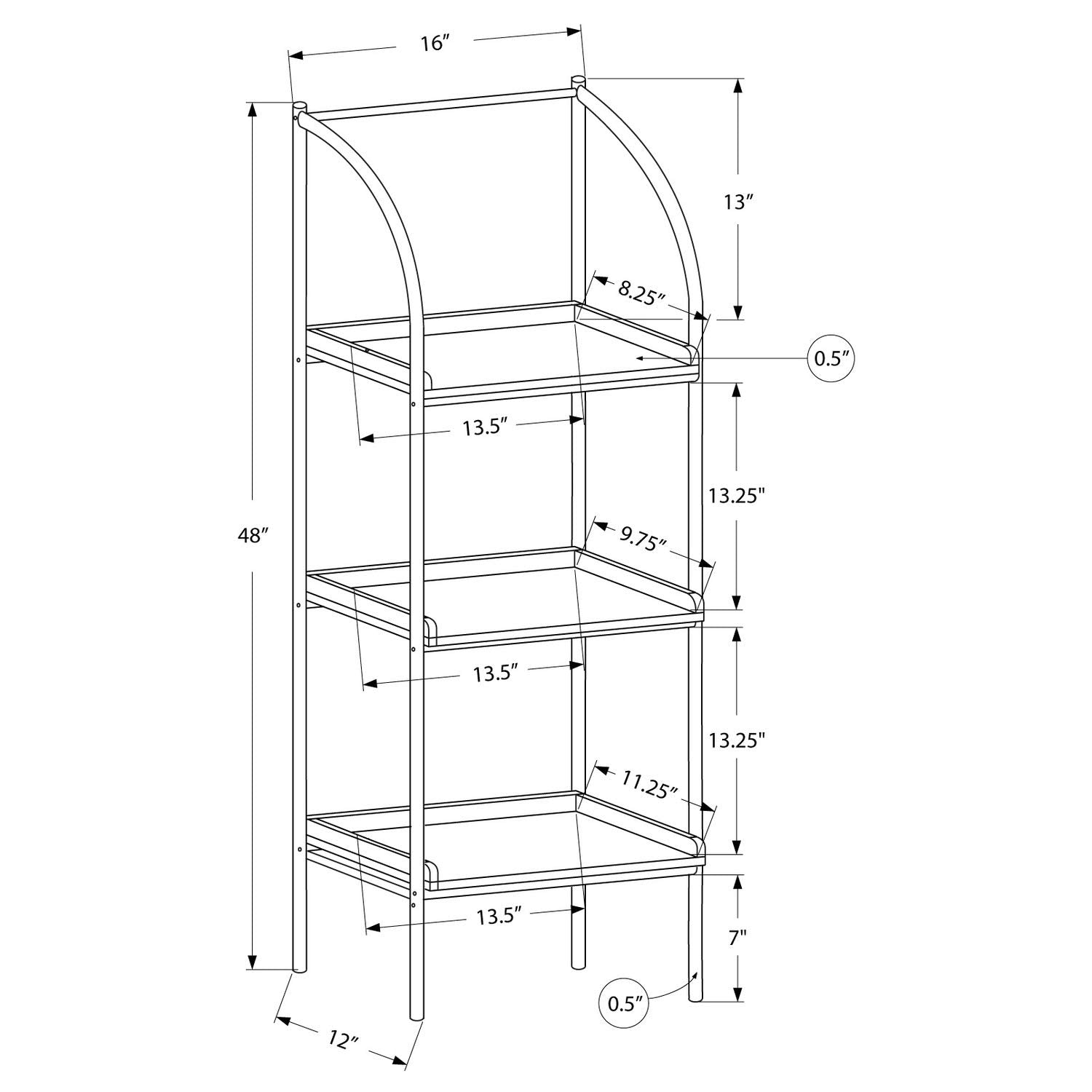 Monarch Bookcase - 48' H/Metal, Black