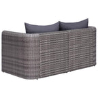 vidaXL 2 pcs Patio Corner Sofas - Outdoor Furniture with Gray Poly Rattan, Comfortable Cushions, Removable Covers, Easy Assembly, Suitable for Patio, Backyard & Garden