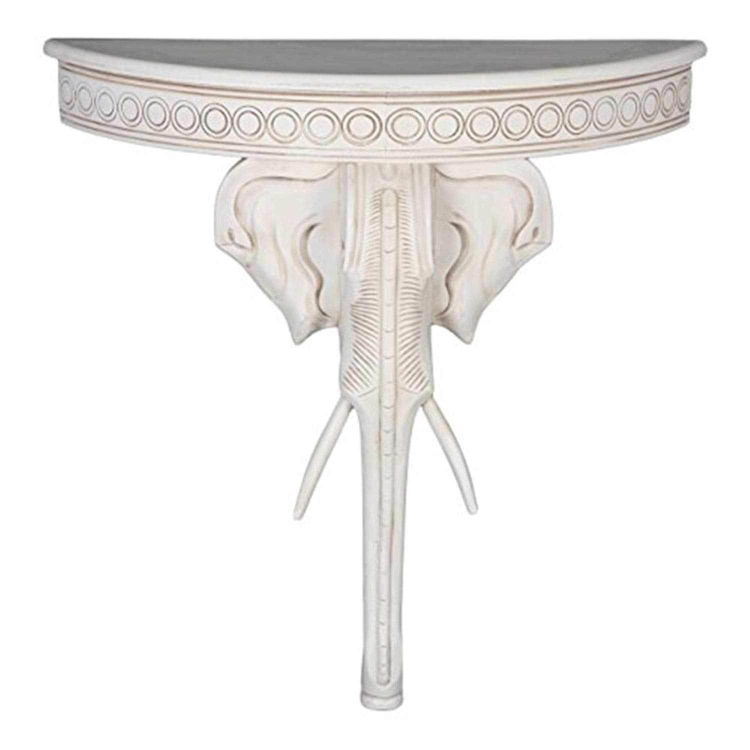 International Caravan Furniture Piece Windsor Carved Exotic Elephant Wall Table