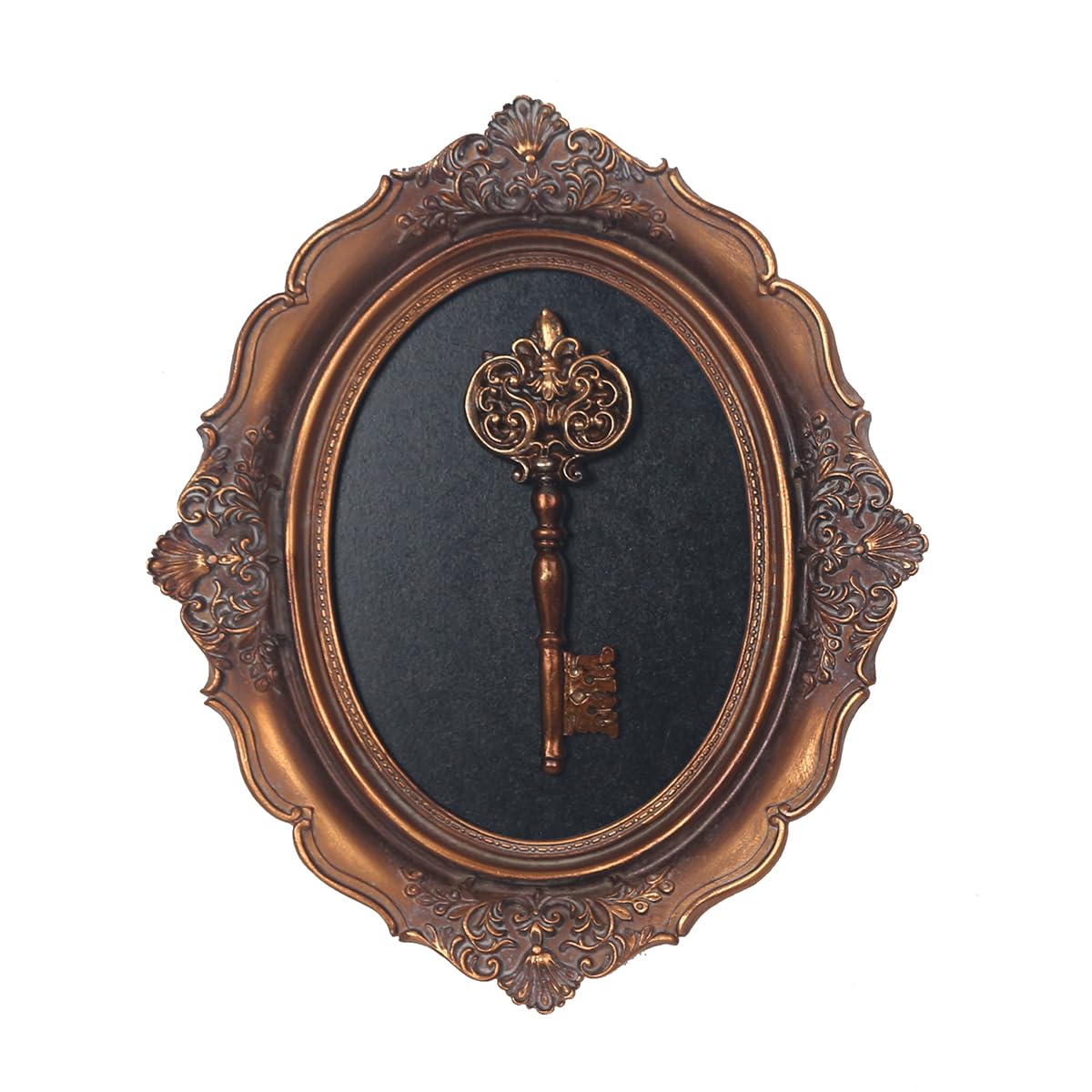 S-MANTIS Vintage Wall Sculpture, Antique Pediment, Hallway Wall Art, Hand Painted Wall Decoration With Embossed Intricate Key De
