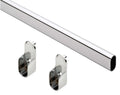 Home750Chrome Oval Closet Rod Set With Chrome Rod End Supports. CUSTOM CUT to SIZE (CCTS) 21 TO 24 Opening Space