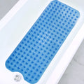 KARTUNBOX Bathtub Extra Long NonSlip Bath Mat 39 x 16 Inch, Bath Tub Mat with Suction Cups & Drain Holes for Bathroom (Royal Bl