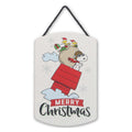 Peanuts Snoopy Flying Dog House Merry Christmas Hanging Wood Wall Decor - Fun Snoopy Christmas Decoration for Home