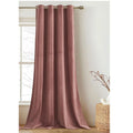 Knotting Home Plain Velvet Eyelet Door Curtains forLiving Room Bedroom Kitchen 7 feet 2 pc Pack in Blush Color