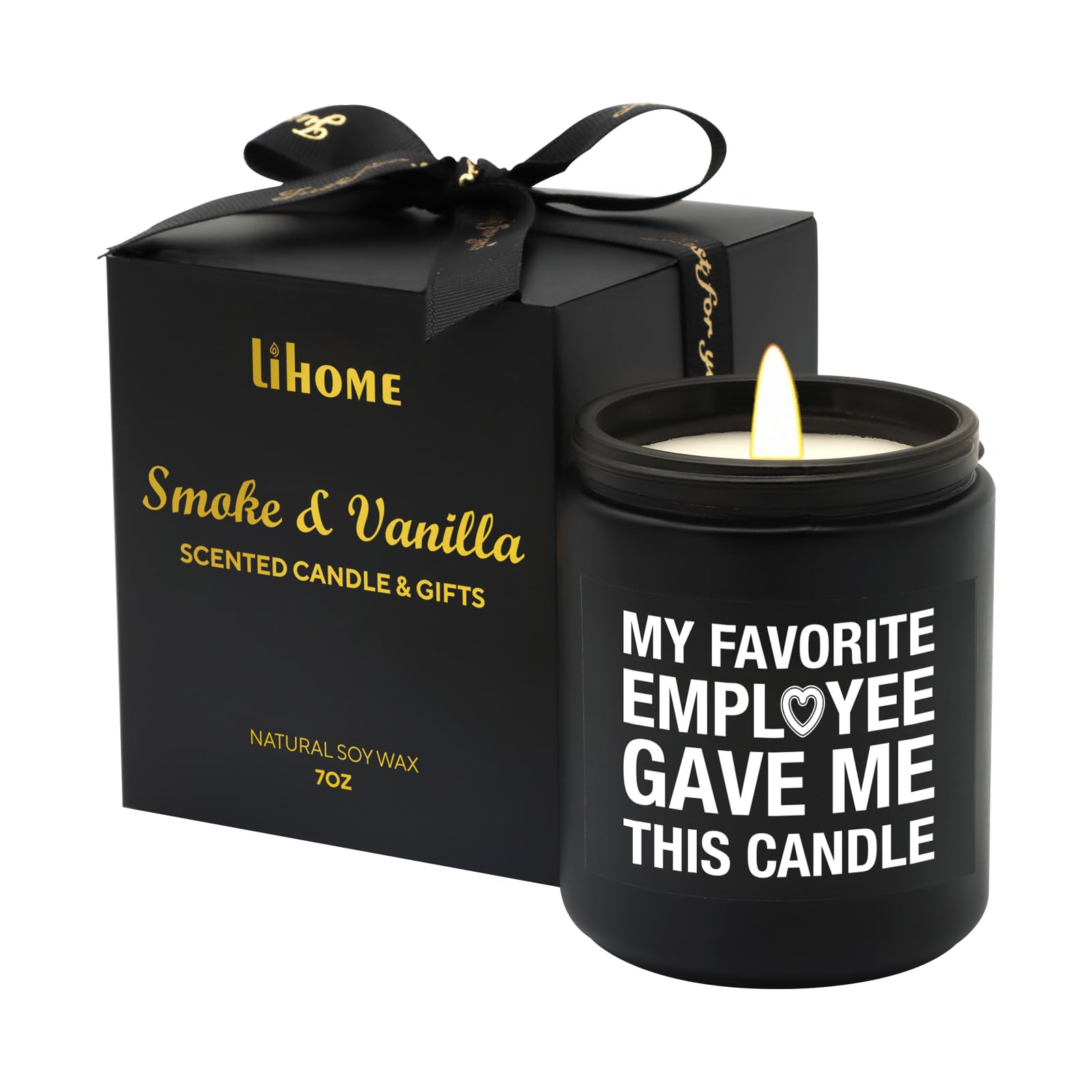 Lihome Boss Gifts for Men - Boss Day Gifts, Gifts for Boss, Natural Soy Wax Smoke Vanilla Candle(7oz)