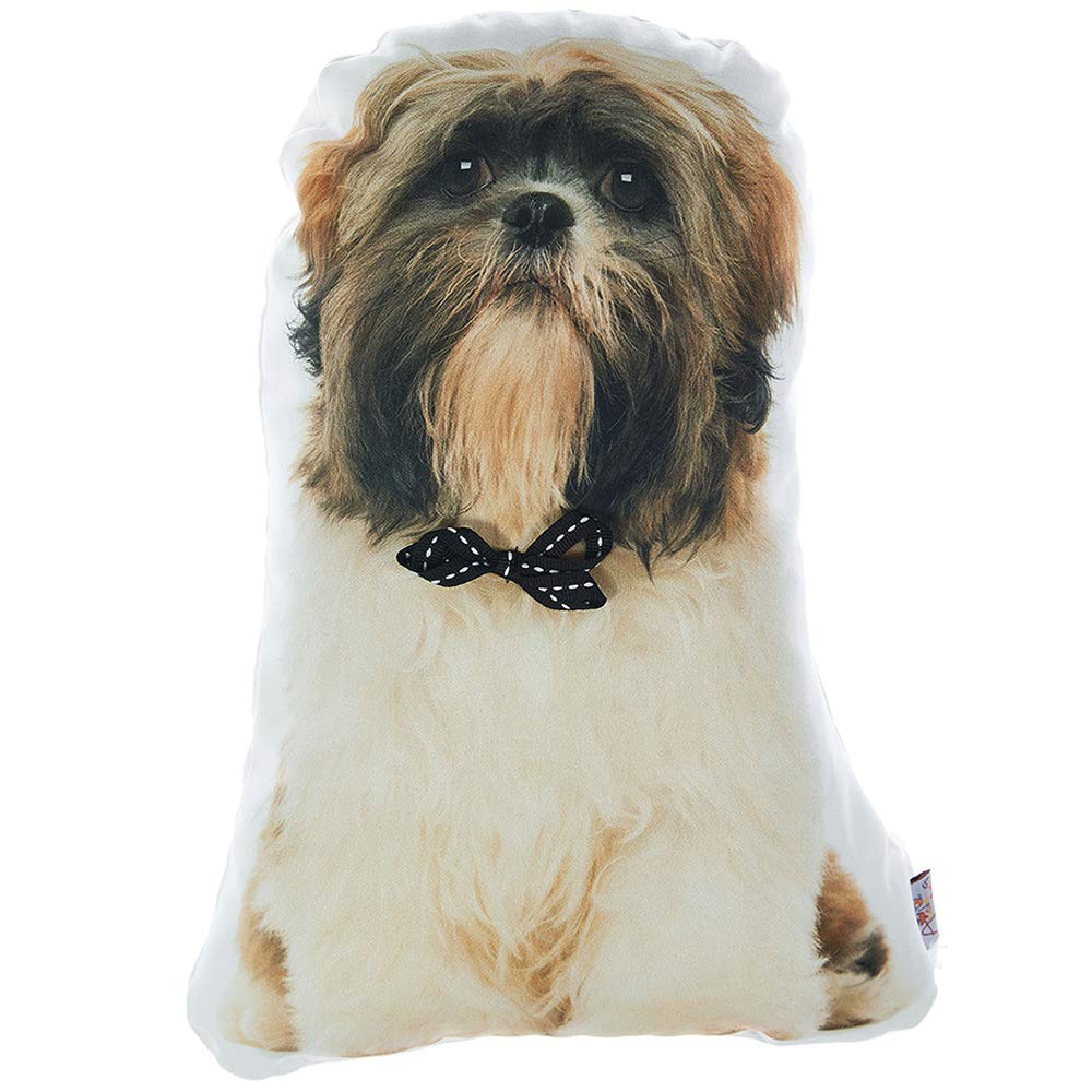 Pillows HomeRoots Multi Polyester Shih Tzu Dog Shape Filled, Animal Shaped