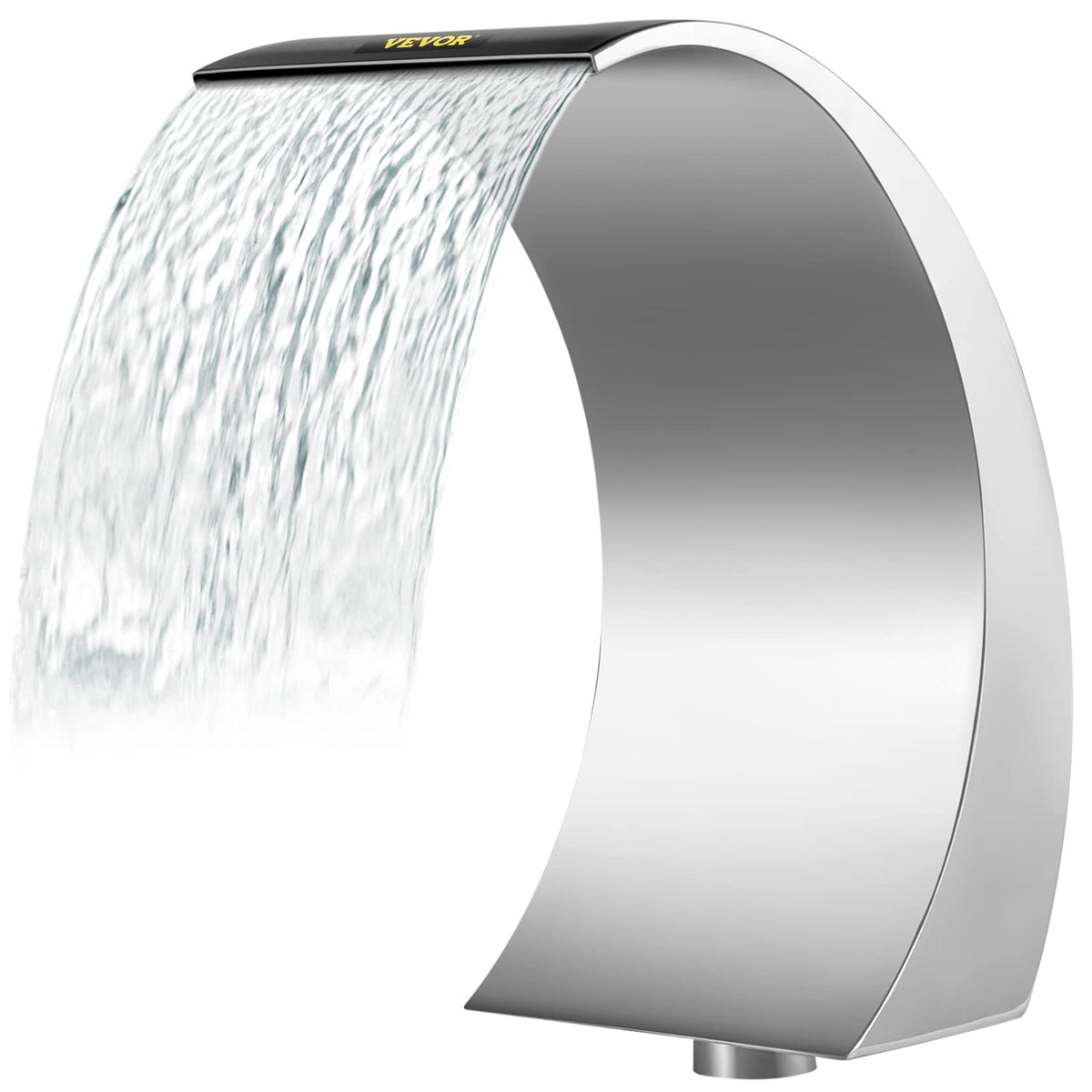 Vevor Pool Waterfall Fountain Stainless Steel Fountain 15.4' X 7.9' X 1.5' Silver Pool Fountains For Ground Pools Garden Outd
