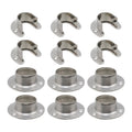 Chinflly 6 PCS Closet Pole Socket Set,1 Heavy Duty Stainless Steel Wardrobe Rod Bracket Shower Curtain Rod End Supports Sockets