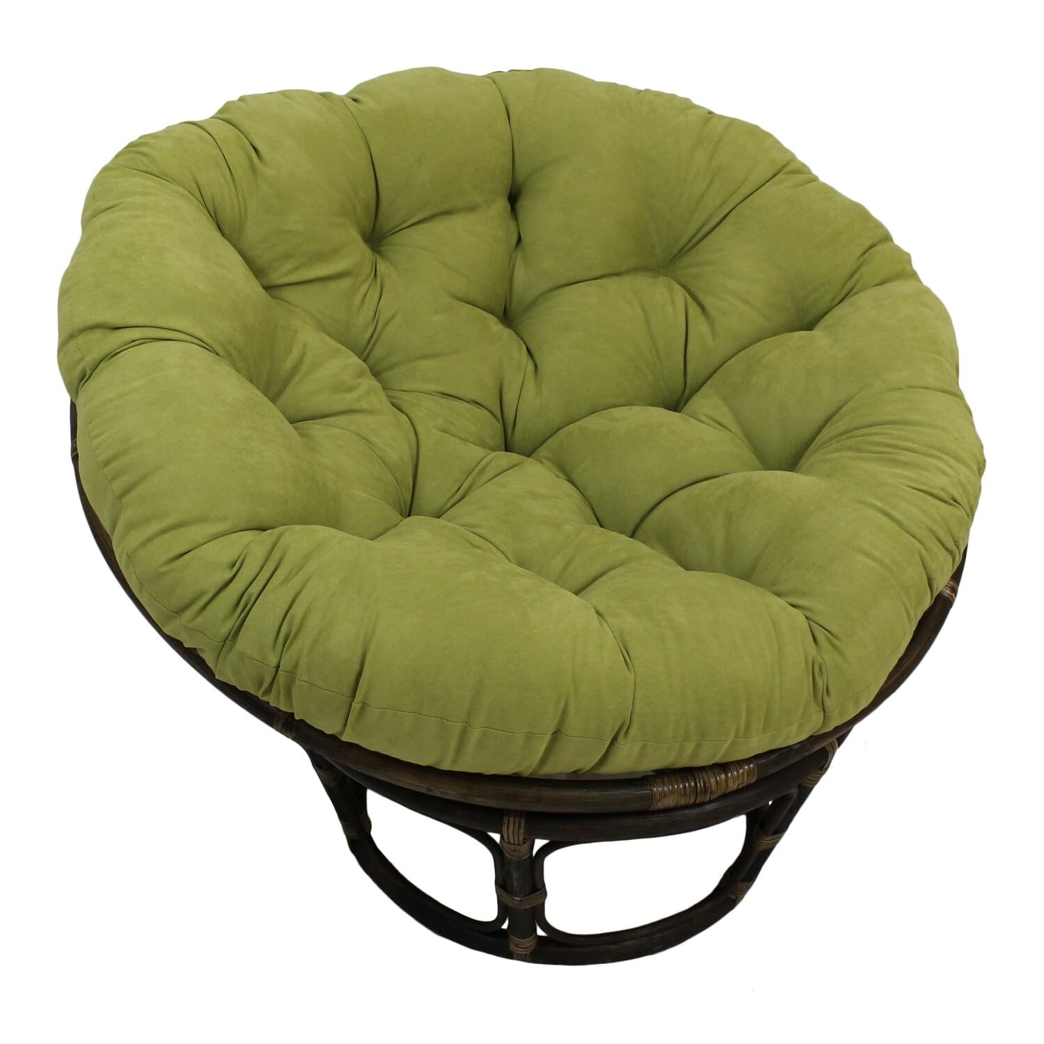 International Caravan Furniture Piece Rattan 42-Inch Papasan Chair with Micro Suede Cushion, Mojito Lime
