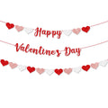 ANFEST Happy Valentines Day Banner, NO DIY, Glitter Valentine Banner Sign Garland, Photo Props, Wedding Anniversary Party Backdr