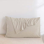 Jellymoni Pillowcases King Set Of 2 Cotton Envelope Pillow Covers Cream Grey 20  36In Bed Pillow Cases 100% Washed Cotton Soft B
