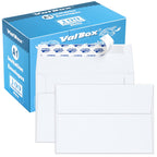 Valbox A1 Invitation Envelopes 100 Qty - 3.5 X 5' White Envelopes Self Seal For Invitations, Wedding, Baby Shower, Small Gift C