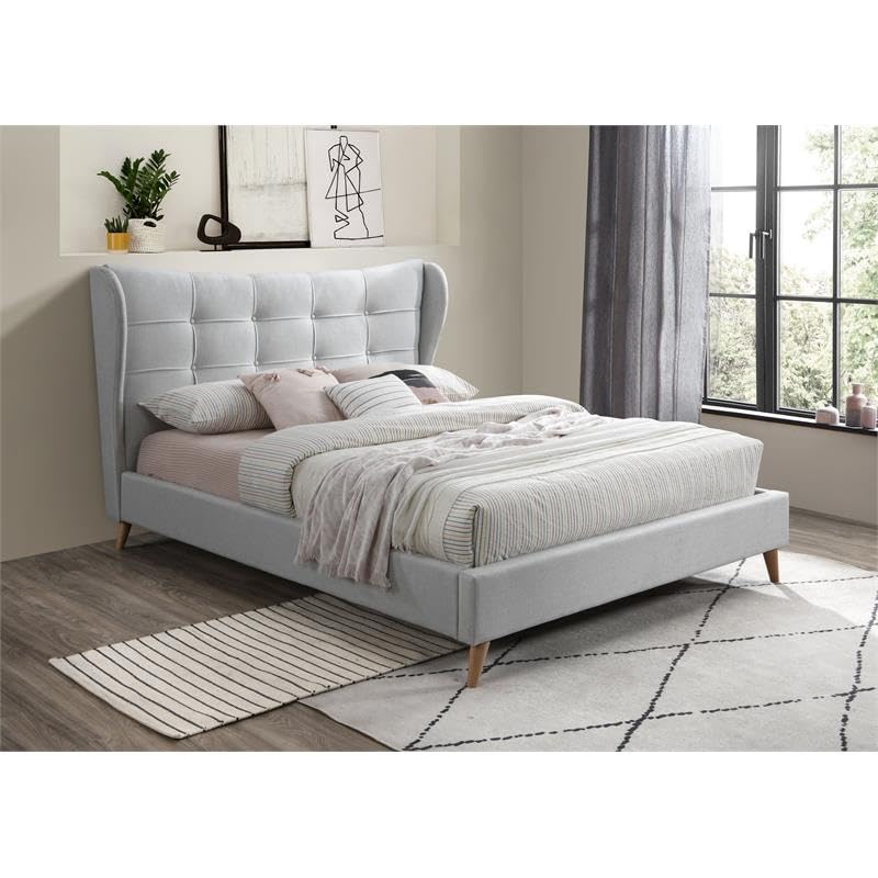Acme Duran Tufted Fabric Queen Platform Bed - Thumbnail 2