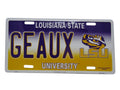 AES Louisiana GEAUX LSU State Football 6''x12'' Aluminum License Plate Tag