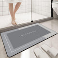 Homewisely 2 Piece 3.5mm AntiSkid Water Soaking Bathroom Print Door, Floor Bath Mat, Soft Quick Dry Water Absorbent Mat for Hom