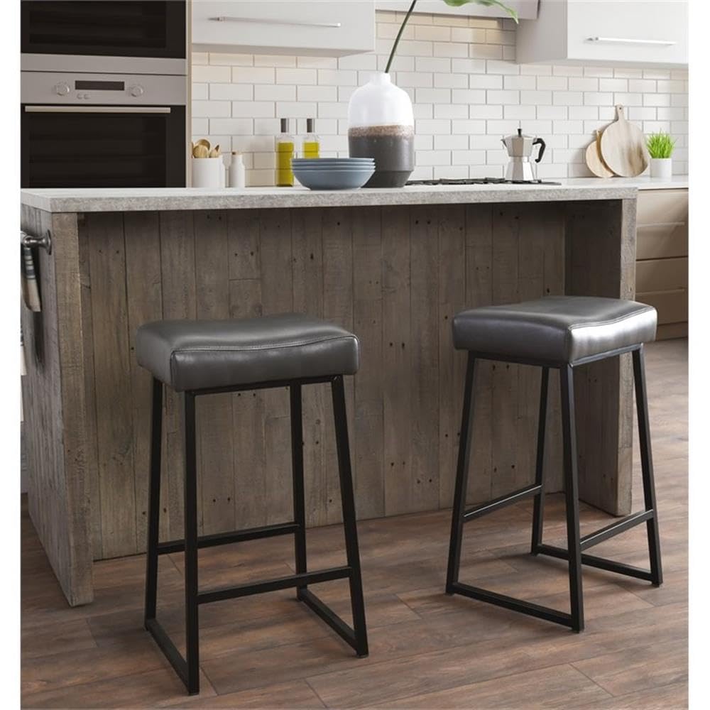 Kosas Home Amber 26&quot; Counter Stool Stone (Set of 2)