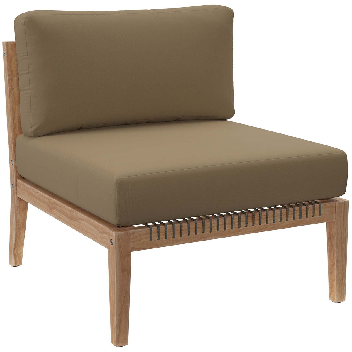 Modway Clearwater Armless Chair, Gray Light Brown