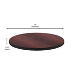 Flash Furniture Glenbrook 24'' Round Table Top with Black or Mahogany Reversible Laminate Top
