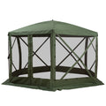 Outsunny 12' X 12' Hexagon Screen House, Pop Up Tent Portable Gazebo Canopy Shelter With Mesh Netting Walls, Carry Bag And Shade