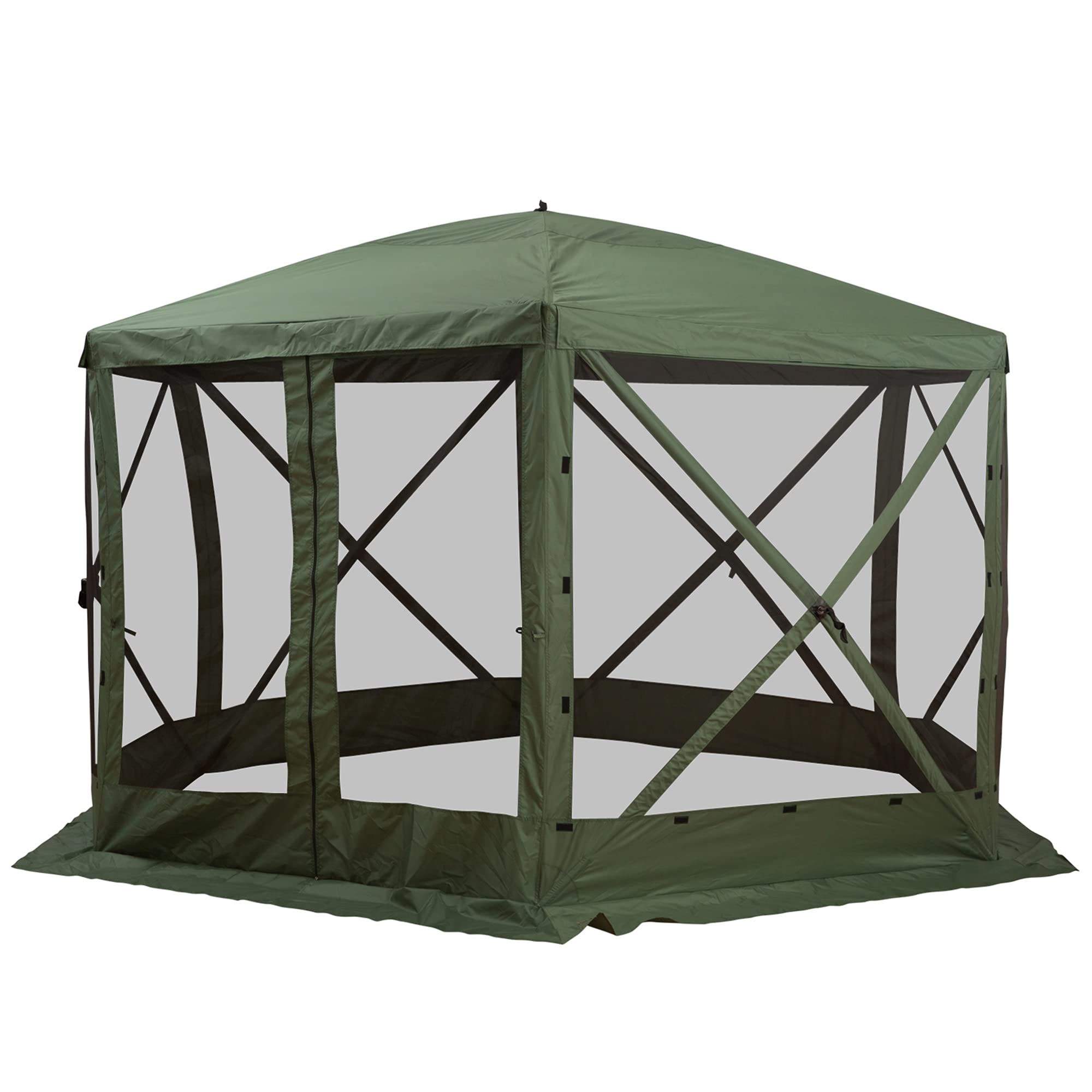 Outsunny 12' X 12' Hexagon Screen House, Pop Up Tent Portable Gazebo Canopy Shelter With Mesh Netting Walls, Carry Bag And Shade