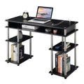 Convenience Concepts Designs2Go Tools Student Desk with Charging Station and Shelves, 47.25 L x 15.75 W x 30 H, Black