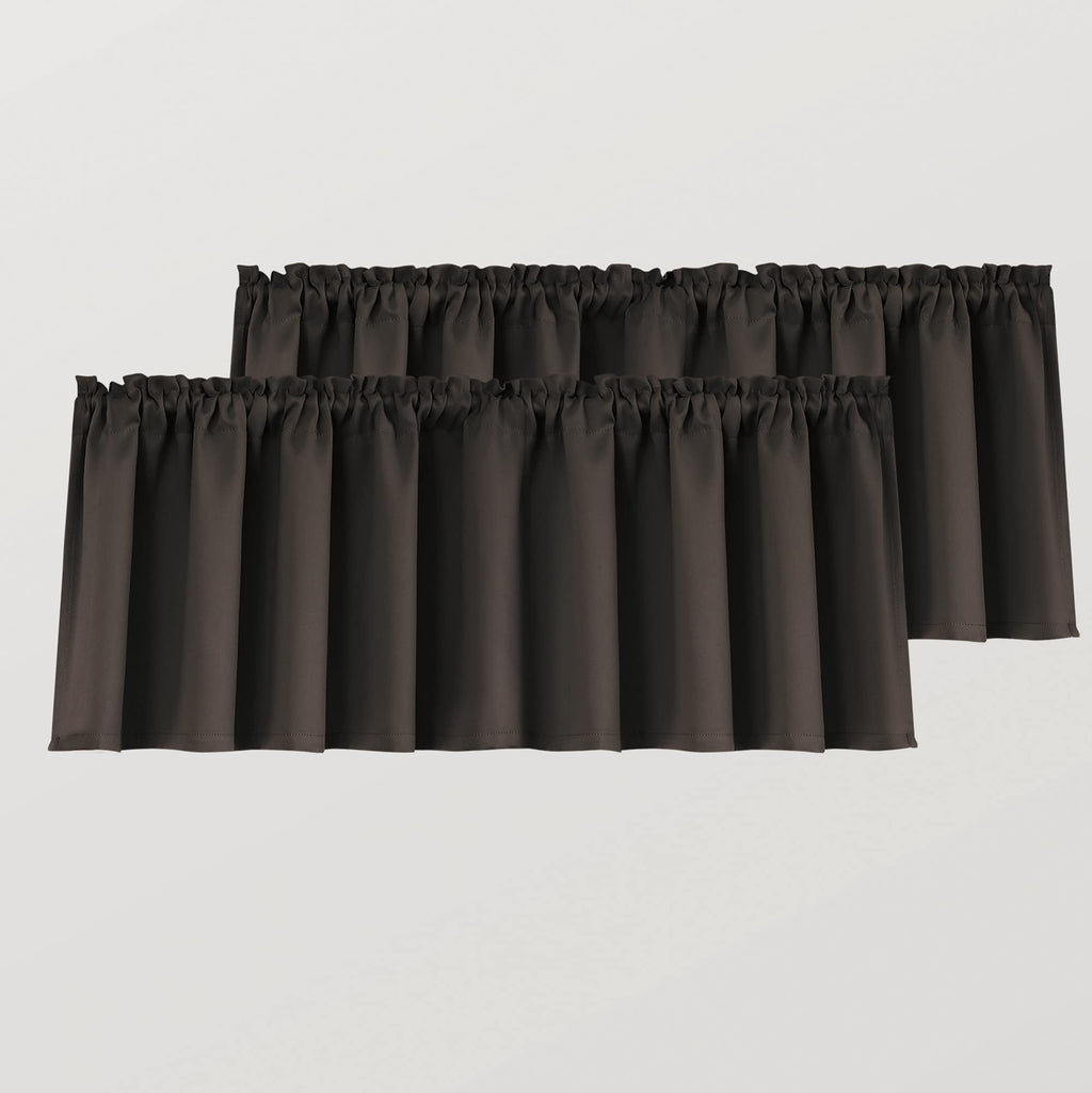 Mrs.Naturall Brown Valances for Bathroom Windows Insulated Farmhouse Vintage Rustic Country Valance for Kitchen Living Room Bedr