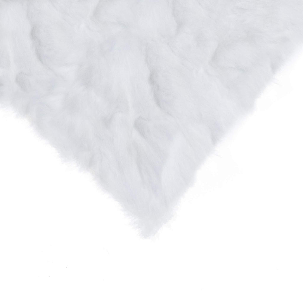 HomeRoots Decor 5-inch x 18-inch x 18-inch 100% Natural Rabbit Fur White Pillow