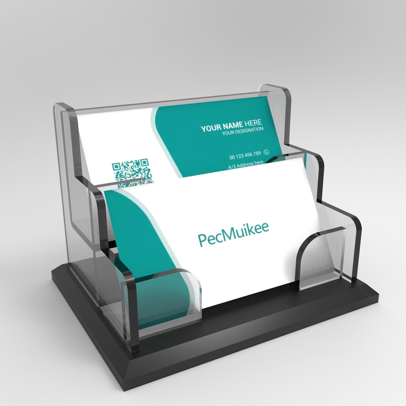 Pecmuikee Business Card Holder For Desk,Acrylic Business Card Display Stand,Multiple Business Card Holders For Office, Exhibitio
