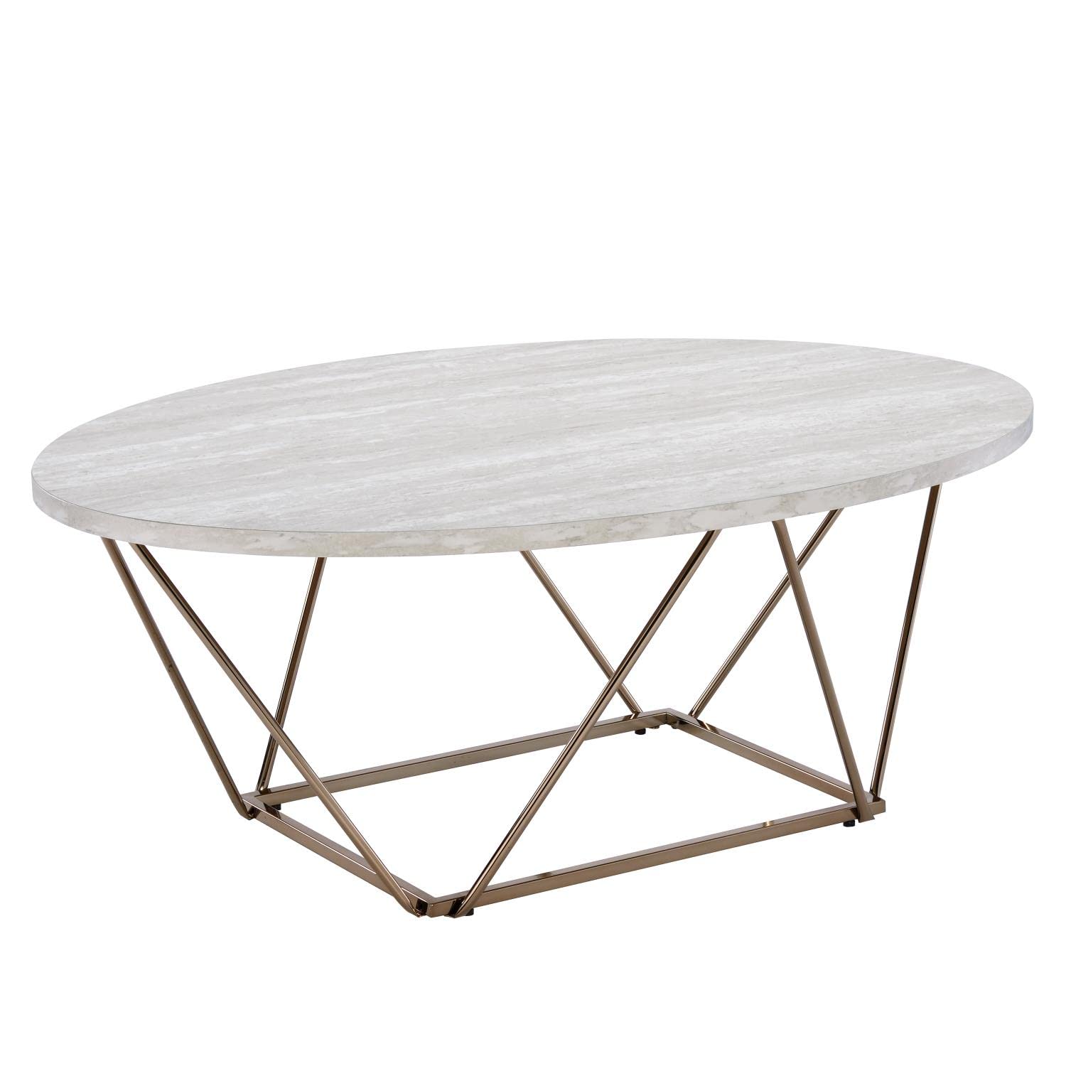 Steve Silver Rayne Nesting End Table Glass Top, Base, Modern Design, Finish Faux, 24" L x 24" W x 24" H, White Marble,Chrome