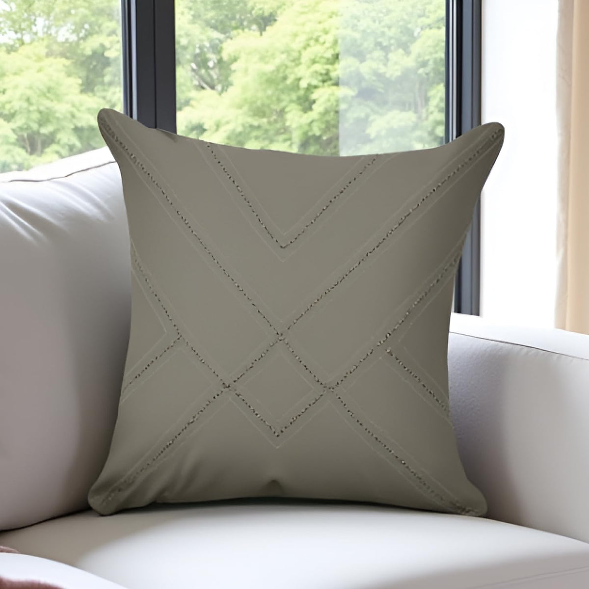 Sajavat Home Cotton Plain Cushion Cover 18X18 Inches Iron Grey (Pack Of 1)