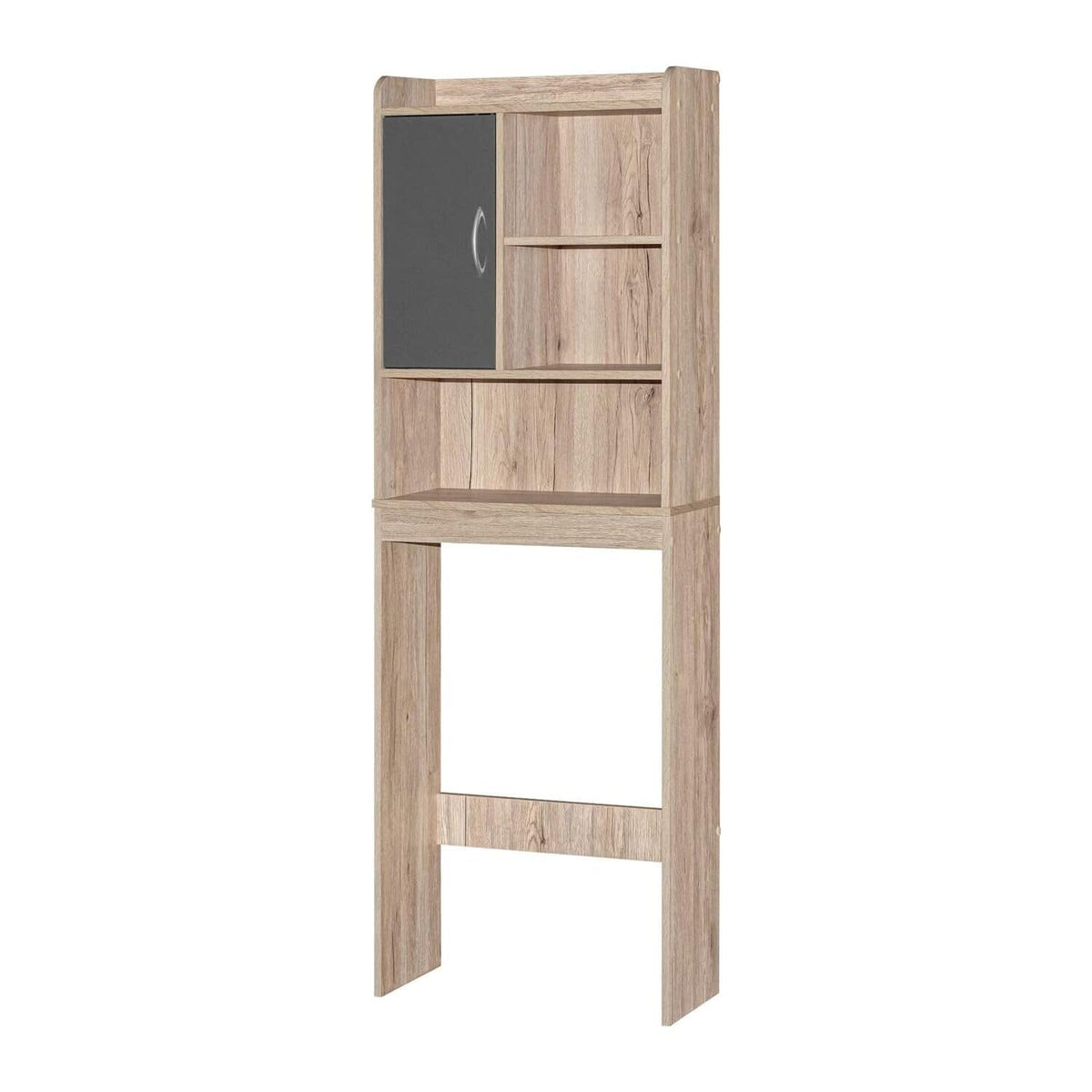 Woodpeckers Furniture And Mattress Ace Over The Toilet Storage Cabinet (Natural Oak + Dark Grey)