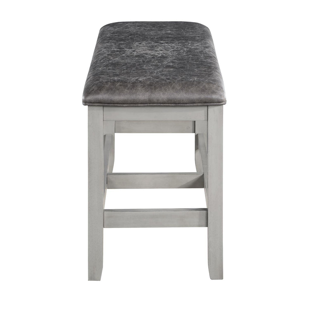 Steve Silver Hyland Stone Gray Wood Counter Bench
