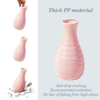 Unbreakable Vase For Flowers, Ceramic Look Plastic Vase For Home Decor, Living Room, Table (Seashell Pink)