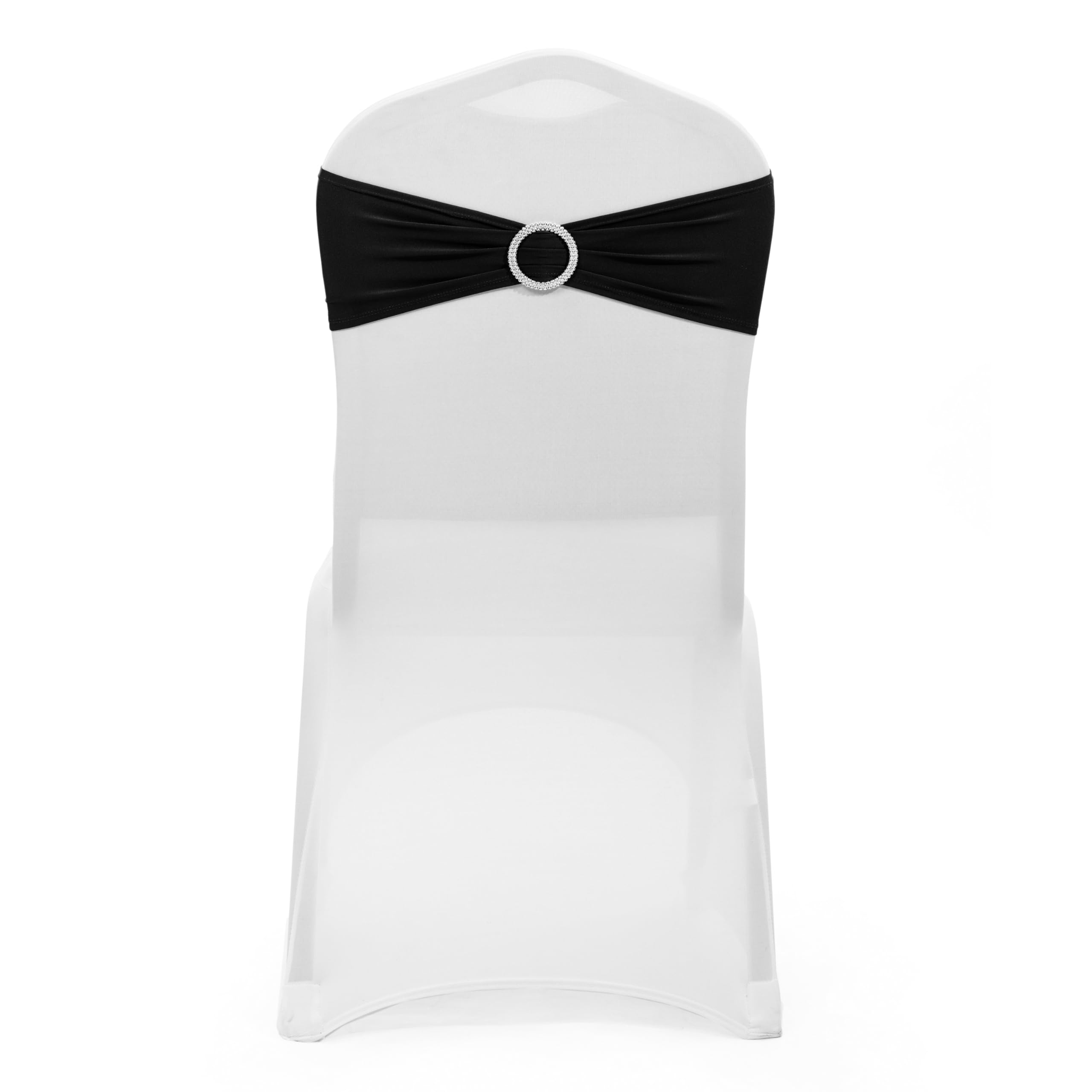 Mds Pack Of 100 Spandex Chair Sashes Bow Sash Premium Stretch Chair Cover Band With Buckle Slider Elastic Chair Ties For Wedding