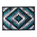 Flash Furniture Teagan Collection Southwestern Style Area Rug - Olefin Turquoise Accent Rug - 5' X 7' - Jute Backing - Entryway, Living Room, Bedroom