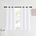 Nicetown White Short Window Curtains 40 Inch Long For Windows, White, W34, 1 Pair, Solid Grommet 50% Light Reducing Thermal Insu