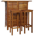 vidaXL Bar Table and Chair Set 3 Piece, Dining Table Set for Outdoor, Bar Table for Garden Yard, Patio Bar Stool, Farmhouse Style, Solid Acacia Wood