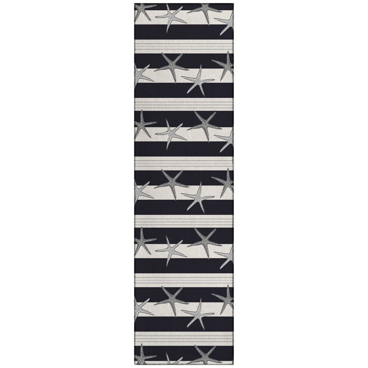 Seabreeze Sz12 Black Coastal Rug Runner 2' 3&quot; X 7 ' 6&quot;
