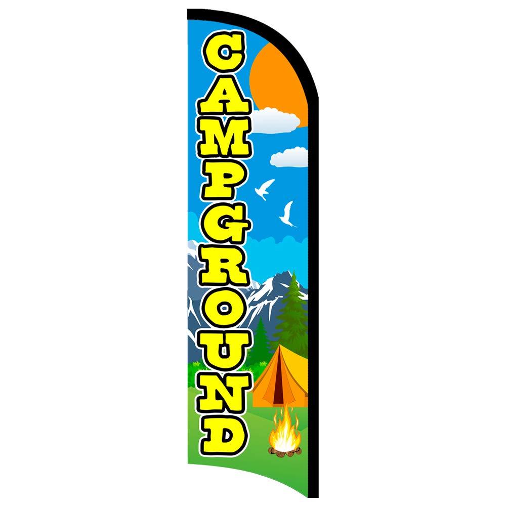 Campground Premium Windless Feather Flag, Flag Only (11.5' Tall X 3' Wide)