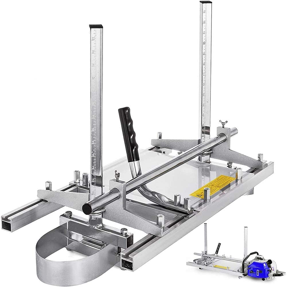 Chainsaw Mill, Portable Planking Milling 14 To 24 Inches Guide Bar Wood Lumber Cutting Sawmill With Work Gloves For Builders And